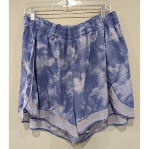 Athleta Printed Mesh Racer Run Shorts 4" Inseam Size 2X